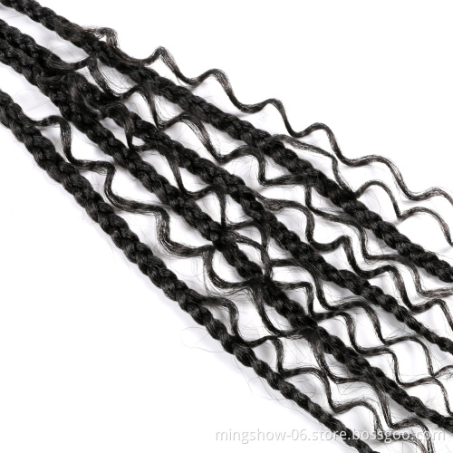 Synthetic Curly Box Braids Bohemian Curly Crochet braided hair African Low Temperature Fiber Braiding Fiber Hair Bundles